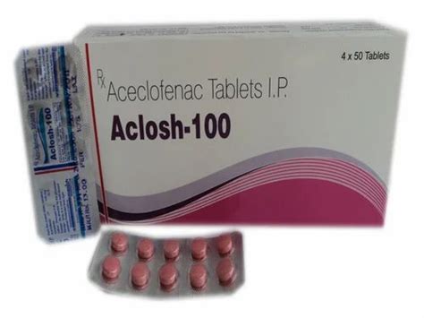 Aceclofenac 100 mg Film Coated Tablet at Rs 980/box | Analgesic Antipyretic Antinflammatory in ...