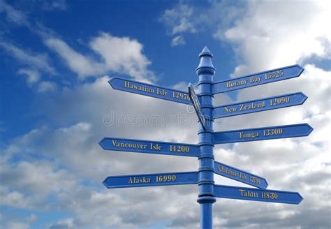 Worldwide Travel Destinations Stock Photo - Image of signpost ...