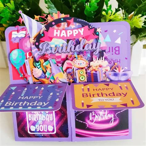 3D POP UP Card Happy Birthday Card Colorful Foldable Greeting Cards Gift For Kid $10.52 - PicClick