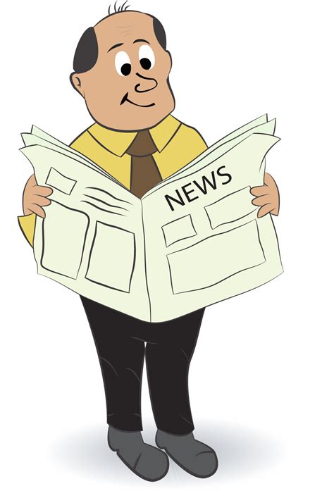 cartoon manager reading newspaper 14909796 Vector Art at Vecteezy