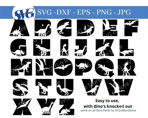 Dinosaur Alphabet SVG PNG Dinosaur Letters SVG Dinosaur Font - Etsy Canada