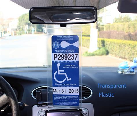 2Pcs Handicap Placard Holder Transparent Disabled Parking Permit ...