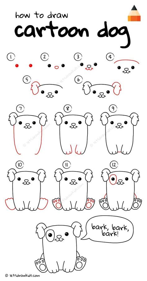 How To Draw a Dog | Cartoon drawings, Easy drawings, Drawing for kids