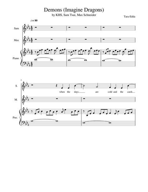 Demons (Imagine Dragons) Sheet music for Piano, Guitar | Download free ...