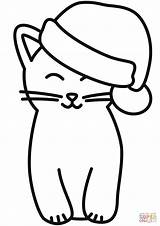 Printable christmas cat coloring Pages  TmTros sketch template