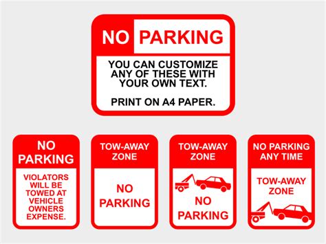 Printable Free Printable No Parking Signs