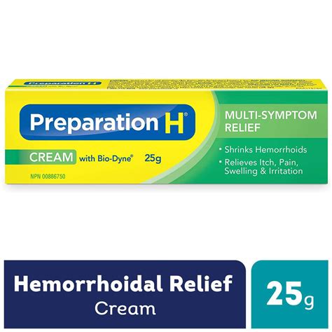 Preparation H® Multi-Symptom Hemorrhoid Treatment Cream with Bio-Dyne, 25g Tube | Walmart Canada