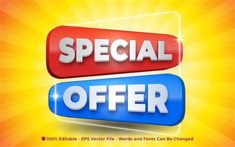 Premium Vector | Editable text effect, Special Offer Sign 3D style ...