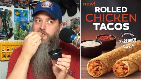 Rolled Chicken Tacos from Taco Bell with 5 sauces - YouTube