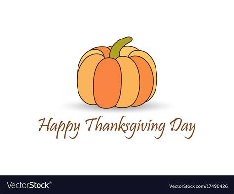 Happy thanksgiving day pumpkin with shadow Vector Image