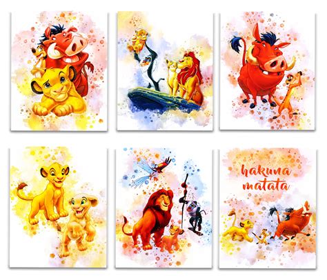 Buy Lion King Room Decor, Hakuna Matata Watercolor -The Lion King Simba Timon Pumbaa Nala Decor ...