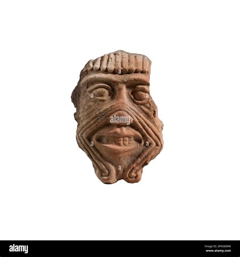 Terracotta mask of Humbaba the Assyrian guardian of the Cedar Forest 2nd millennium BCE Stock ...