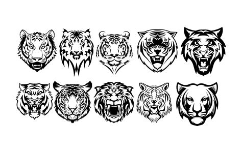 10 Tiger SVG, EPS, Vector Files, Tiger Portrait, Tiger Clipart, Tiger ...