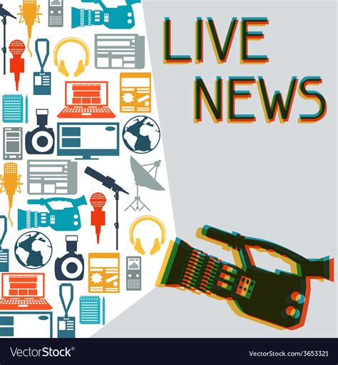 Background with journalism icons Royalty Free Vector Image