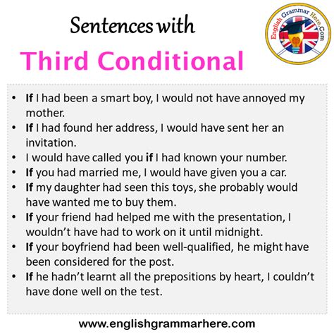 Sentences with Third Conditional, Third Conditional in a Sentence in ...