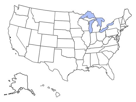 Blank Map of the United States | United states map, United states map ...