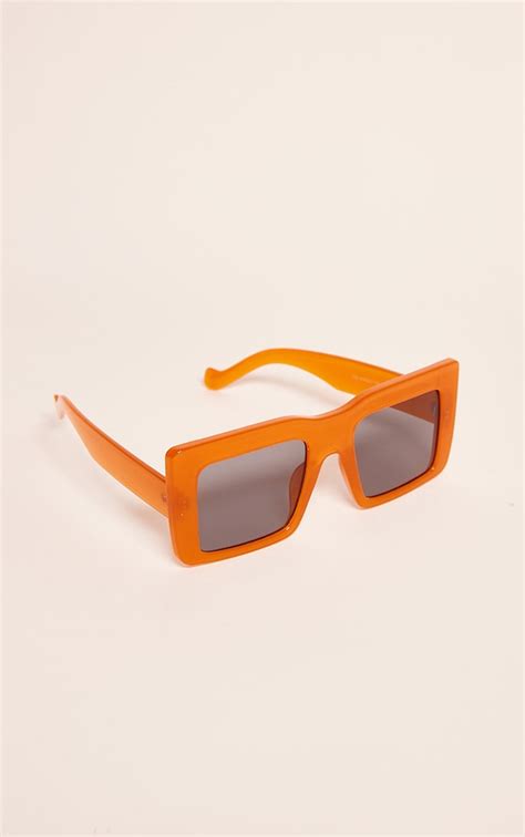 Orange Oversized Frame Square Sunglasses | Accessories | PrettyLittleThing