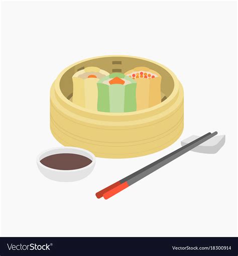 Dim sum Royalty Free Vector Image - VectorStock