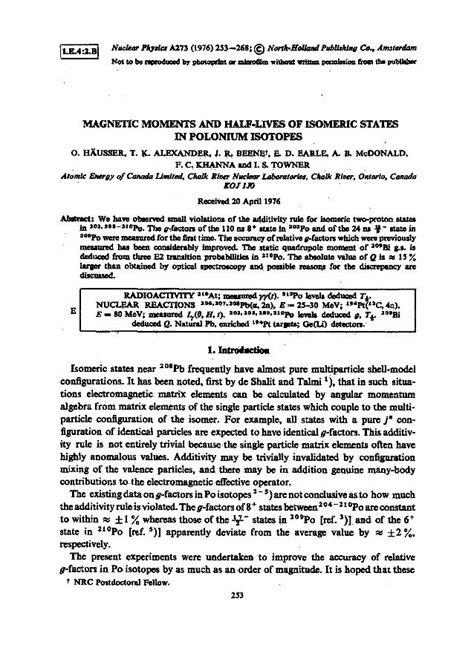 (PDF) Magnetic moments and half-lives of isomeric states in polonium isotopes - DOKUMEN.TIPS