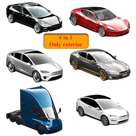 Tesla cars models collection 3D model | CGTrader