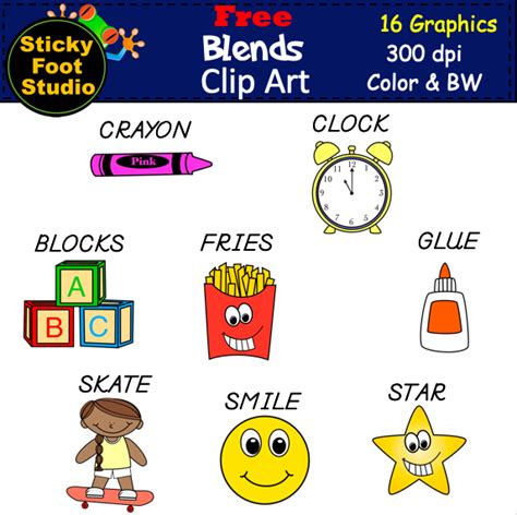 Free Blends Clip Art Sample Set - Made By Teachers