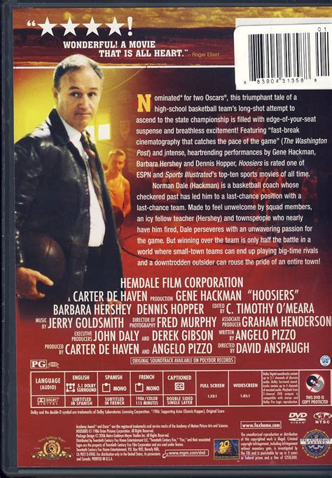 Hoosiers (MGM) on DVD Movie