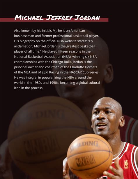 Michael Jordan Biography | Biography Template