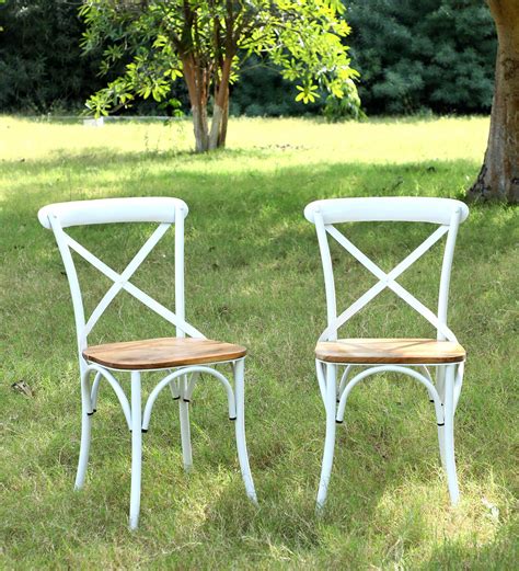 Buy Thornley Metal Cafe Chair in White Colour (Set of 2) at 13% OFF by ...