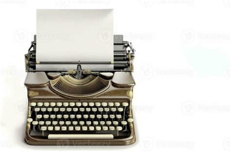 Old vintage typewriter, isolated on white background. Generative AI ...