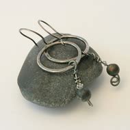 Sterling Silver Hoop Earrings with Swarovski Cr... - Folksy