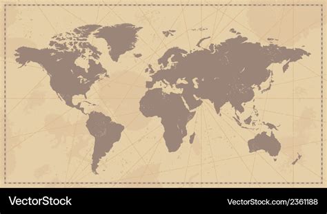 Old vintage world map Royalty Free Vector Image