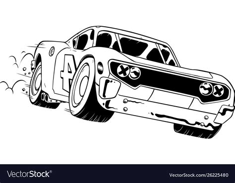 Race car line art Royalty Free Vector Image - VectorStock