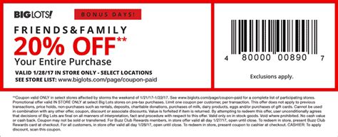 Big Lots Coupons - 20% off everything Saturday at Big Lots