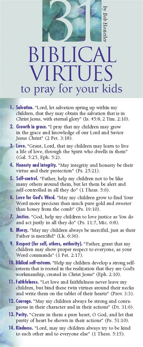 Tyndale | 31 Biblical Virtues to Pray for Your Kids 50-pack