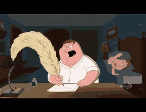 Peter Griffin Family Guy Writing Quill GIF | GIFDB.com