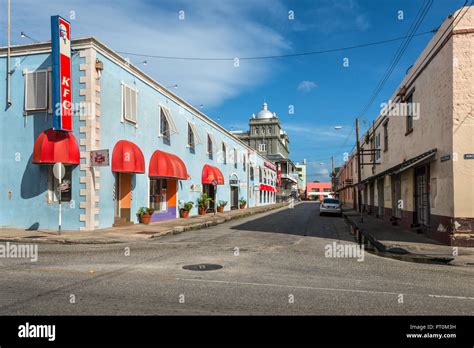 Bridgetown, Barbados - December 18, 2016: Architecture in the historic part of Bridgetown ...