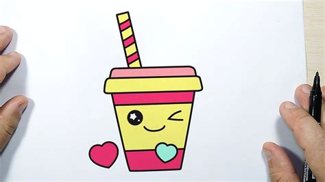 How to Draw a Cute Drink, Drawing Easy, and Kawaii | Easy drawings, Kawaii cooking, Cute food ...