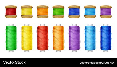 Thread spools color set Royalty Free Vector Image