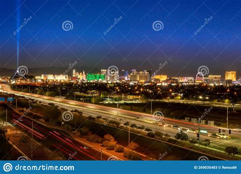 Las Vegas Landscape by Night. Editorial Stock Photo - Image of travel ...