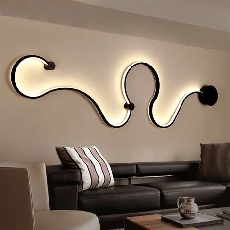 Modern creative wall lamp black / white led indoor living room bedroom bedside lamp Commercial ...