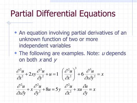 PPT - PARTIAL DIFFERENTIAL EQUATIONS Student Notes PowerPoint ...