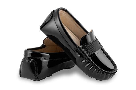 Boys black patent loafers - Style Sorento