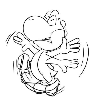 [DL available]Flutter Jumping Yoshi Lineart by Ishimaru-Chiaki on ...