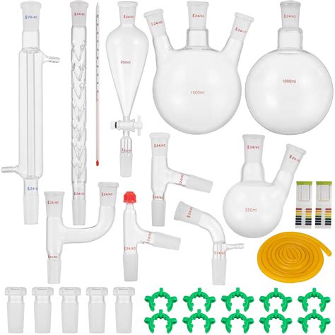 VEVOR 29pcs 24/40 Joints Lab Glassware Kit Organic Chemistry Lab ...