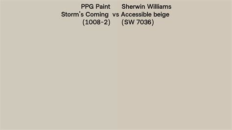 PPG Paint Storm's Coming (1008-2) vs Sherwin Williams Accessible beige ...