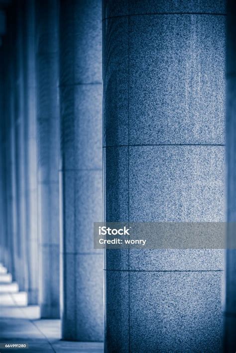 Modern Stone Pillars Stock Photo - Download Image Now - Architectural Column, Architecture, Blue ...