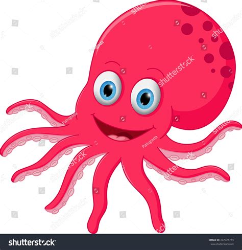 Happy Octopus Cartoon Stock Vector 247928719 : Shutterstock