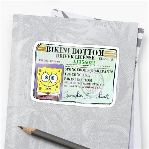 "spongebob's driver's license" Sticker by SlNFULLE | Redbubble