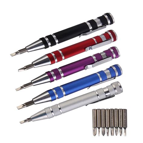 8 in 1 Aluminum Precision Multi Tool Screw Driver Portable Screwdriver ...