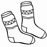Pair Of Socks Winter Coloring Page sketch template
